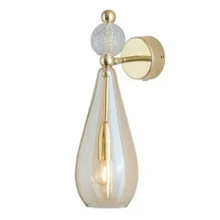 Smykke Vägglampa, Golden Smoke / Crystal Check Ball / Shiny Gold