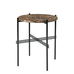 TS Sidobord 40 cm, Svart / Brun Emperadormarmor